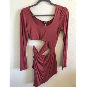 Burnt red cutout dress